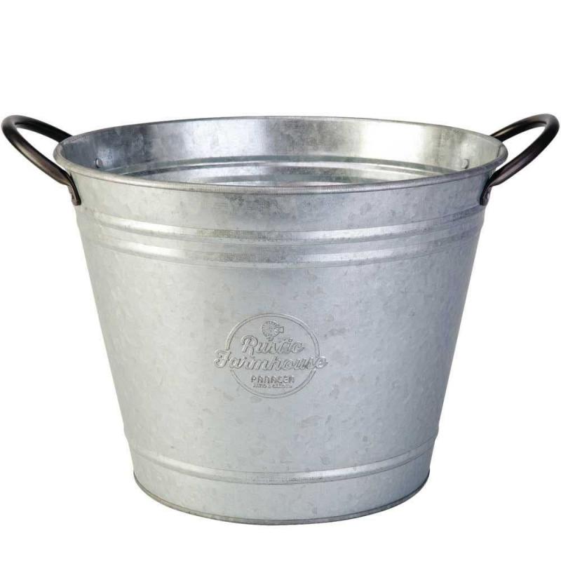 10in Galvanized Round Planter | Deck & Patio Planters Deck & Patio Planters Deck & Patio Planters