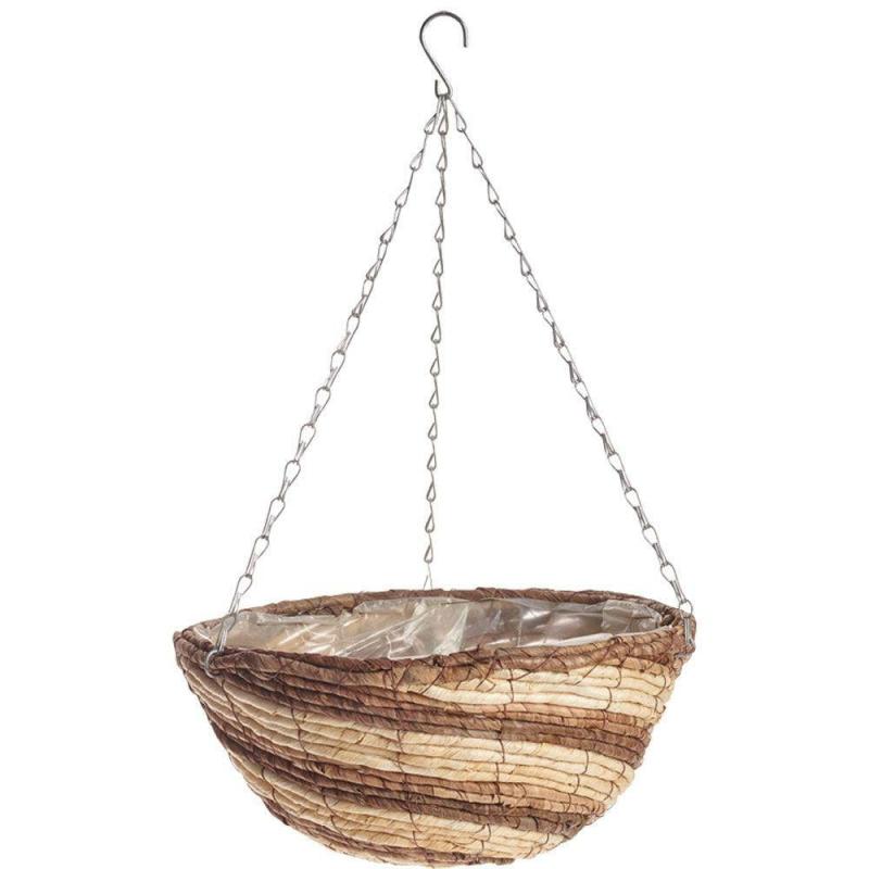 Basket 14" Hanging Banana Leaf Spiral | Deck & Patio Planters Deck & Patio Planters Deck & Patio Planters