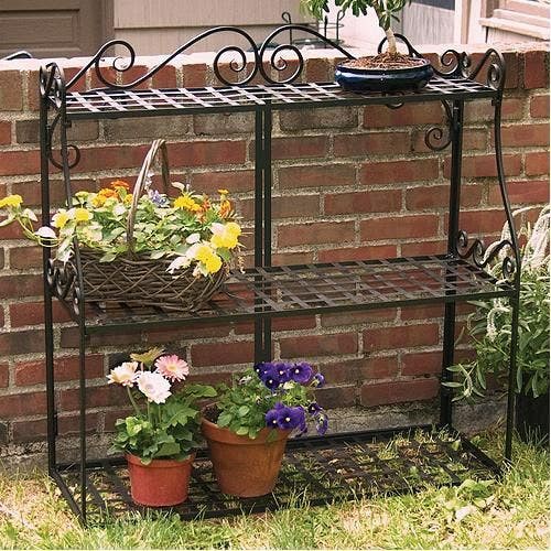 Black Forged Steel 3-Tier Plant Stand | Garden Decor & Accents Garden Decor & Accents Garden Decor & Accents