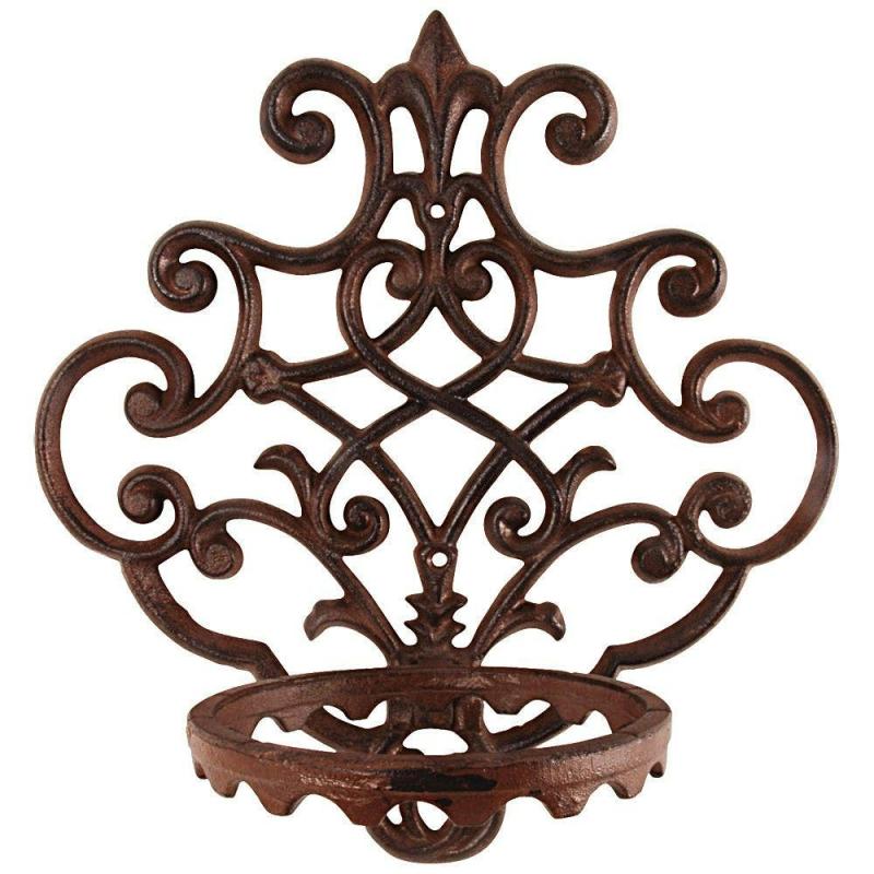 Cast-Iron Single Flowerpot Holder, Antique Brown | Planter Accessories Gardening Supplies Planter Accessories