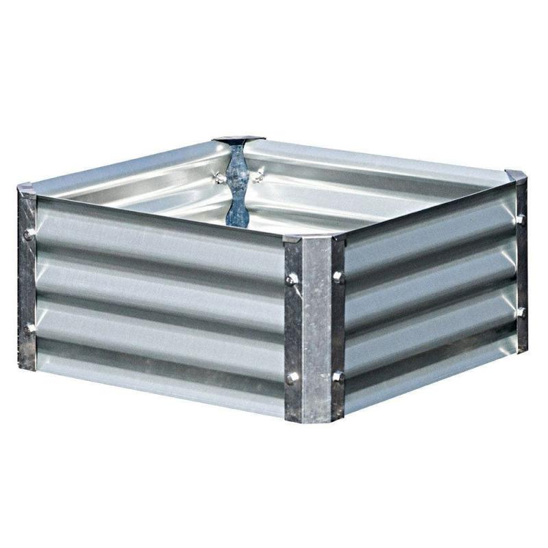 EarthMark Galvanized Metal Raised Garden Bed Low Square | Galvanized Planters Galvanized Planters Galvanized Planters