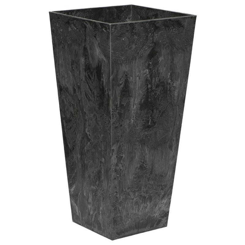 Ella Tall Planter, 19-1/2in Black | Deck & Patio Planters Deck & Patio Planters Deck & Patio Planters