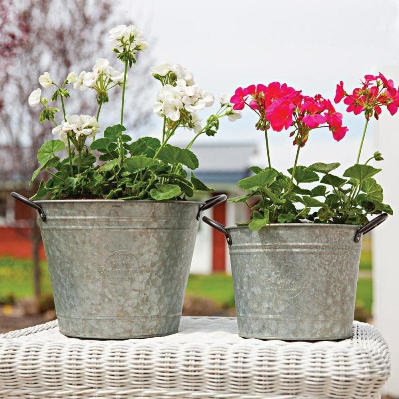 Galvanized Round Planters | Deck & Patio Planters Deck & Patio Planters Deck & Patio Planters