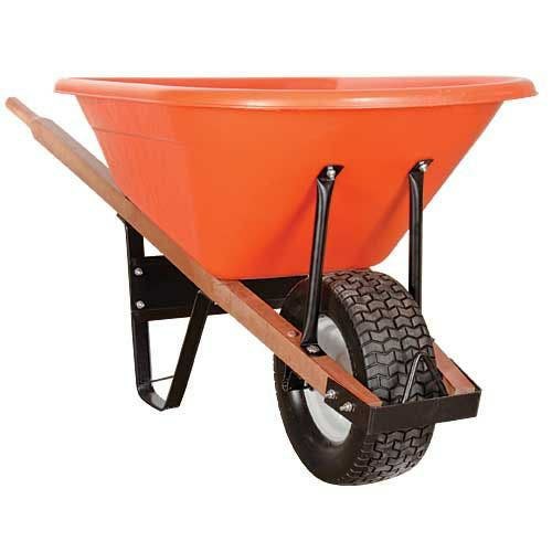 Leonard 6-Cubic-Foot Capacity Poly Tray Wheelbarrow with Flat-Free Tire | Garden Carts & Wheelbarrows Garden Carts & Wheelbarrows Garden Carts & Wheelbarrows