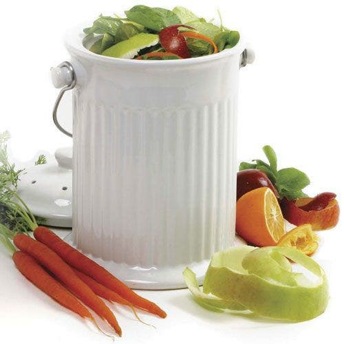 Odor-Free Compost Keeper Ceramic Crock with Filter 1 Gallon | Compost Bins Compost Bins Compost Bins