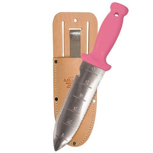 Pink Deluxe Stainless Steel Soil Knife and Sheath Combo by | Hand Tools Garden Knives Garden Knives