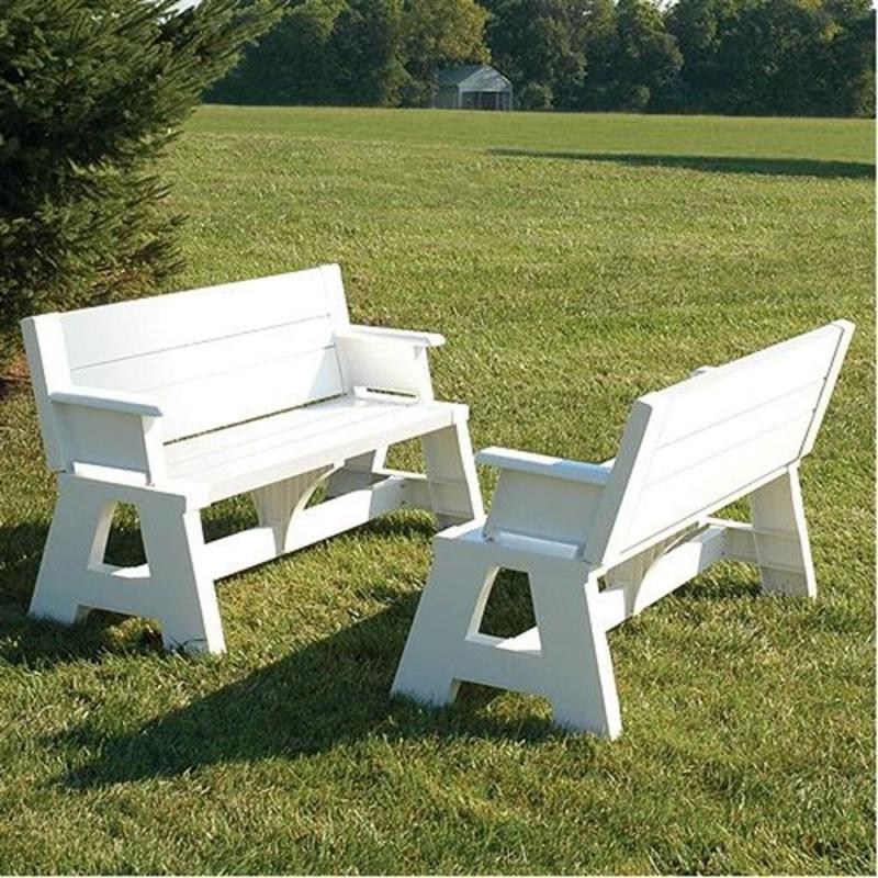 Quick-Change White Convertible Bench, 5-foot | Garden & Patio Furniture Garden & Patio Furniture Garden & Patio Furniture