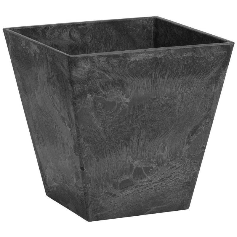 Self-Watering ArtStone Square 8 Black Planter | Deck & Patio Planters Deck & Patio Planters Deck & Patio Planters