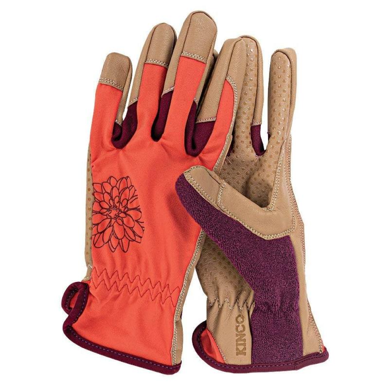 Women’s Coral & Tan Gloves, Medium | Gloves Gardening Supplies Gloves