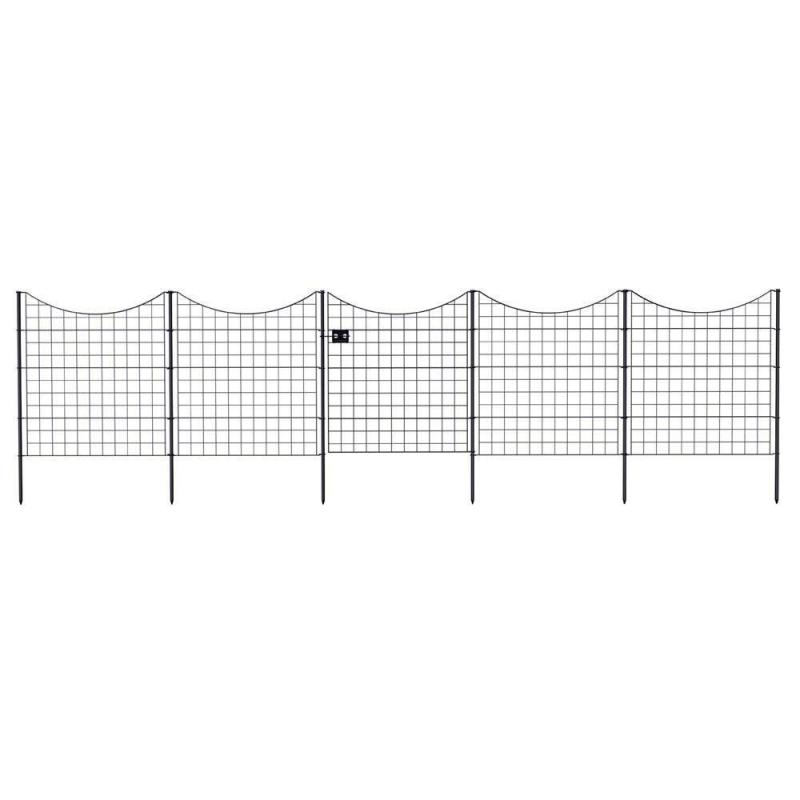 Zippity Black Metal Fence & Gate Kit – 38" Gate with (4) 39" Panels | Edging & Fencing Paths Edging & Fencing Paths Edging & Fencing Paths